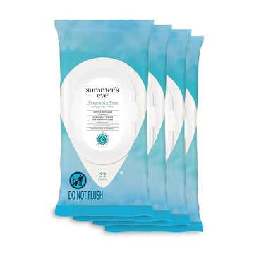 Summer's Eve Fragrance Free Gentle Daily Feminine Wipes, Removes Odor, pH balanced, 32 Count, 4 Pack Summer's Eve uk supplements