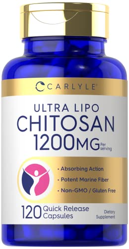 Carlyle Chitosan Supplement 1200mg | 120 Quick Release Capsules | Non-GMO Carlyle uk supplements
