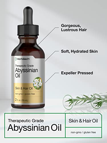 Abyssinian Oil 4 fl oz | Hair and Skin Oil | 2 Pack of 2oz | Paraben, SLS and Fragrance Free Horbäach uk supplements