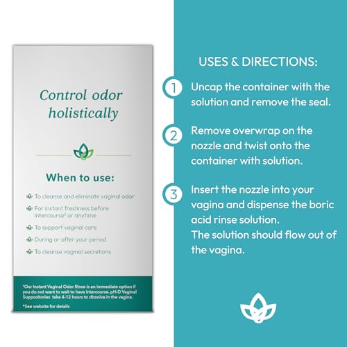 pH-D Feminine Health - Instant Odor Rinse with Boric Acid for Vaginal Odor - Vegan, Paraben-Free pH-D Feminine Health Support uk supplements