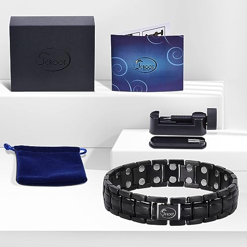 JEROOT Magnetic Bracelets for Men, Pure Titanium Double Row Strong Magnets JEROOT uk supplements