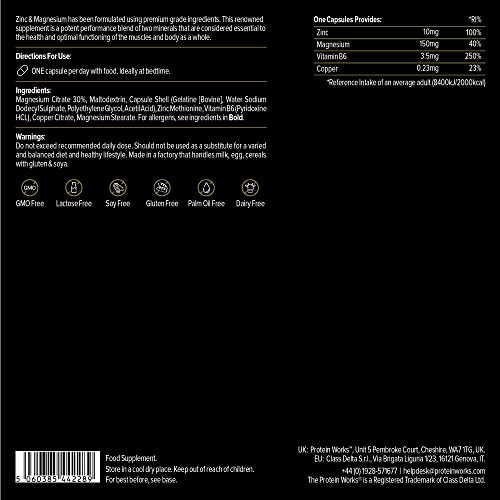 Protein Works - Zinc & Magnesium Supplement Tablets |Added Vitamin B6 | Combats Tiredness & Fatigue Protein Works uk supplements