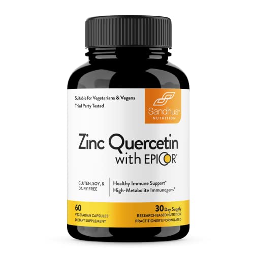 Sandhu's Zinc Quercetin with EpiCor® 60 Vegetarian Capsules - Gluten-Free Zinc Sandhu's uk supplements