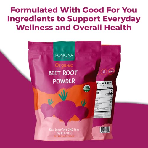 Pomona Wellness Organic Beetroot Powder, Superfood, Raw, Vegan & Non-GMO Pomona Wellness uk supplements