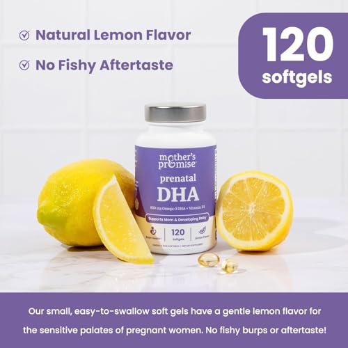 Prenatal DHA for Women 600mg + 400 IU Vitamin D3 | 120 Softgels | Supports Brain Health | Triglyceride Omega 3 Fish Oil DHA Prenatal Vitamins for Pregnancy & Nursing | 300mg per Capsule Mother's Promise uk supplements