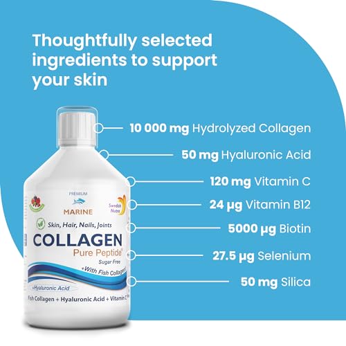 Swedish Nutra Liquid Marine Collagen - Sugar Free Berry Flavour | Minimize Fine Lines, Wrinkles & Improve Skin Elasticity Swedish Nutra uk supplements
