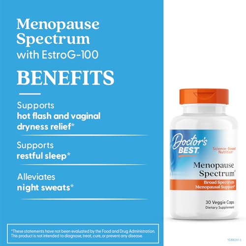 Doctors Best Menopause Spectrum, Broad Spectrum Menopausal Support, Non-GMO, Gluten Free, Soy Free, Vegan 30 Veggie Caps Doctor's BEST uk supplements
