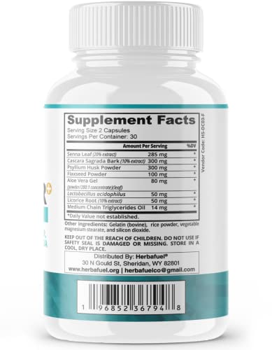 Herbafuel Colon Cleanse - Supports Detox, Gut Health, & Bloating Relief - Contains Herbs Herbafuel uk supplements