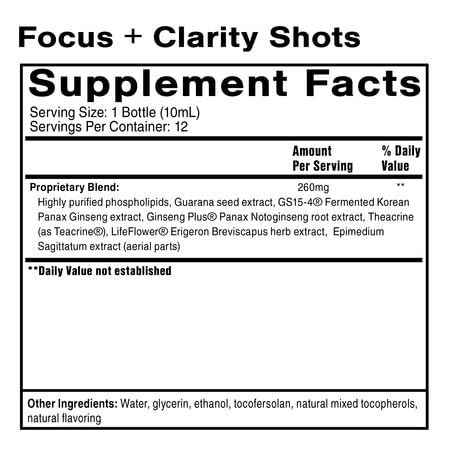 Quicksilver Scientific Focus + Clarity Shots (Box of 12, 10 mL Shots) Quicksilver Scientific uk supplements