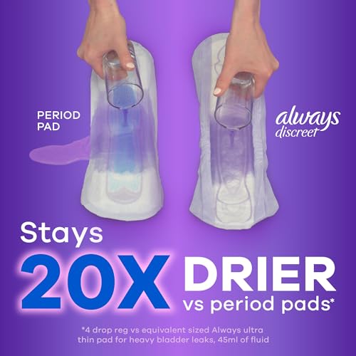 Always Discreet Adult Moderate Long Incontinence Pads, Up to 100% Leak-Free Protection, 54 Count Always Discreet uk supplements
