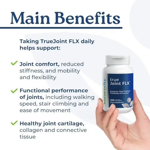 NatureCity True-Joint FLX Joint Supplement Formula (120 Capsules) | TamaFlex, NEM Eggshell Membrane, Levagen+ PEA & CuberUp | Supports Joint Comfort, Flexibility, Mobility, Function & Cartilage Health NatureCity uk supplements