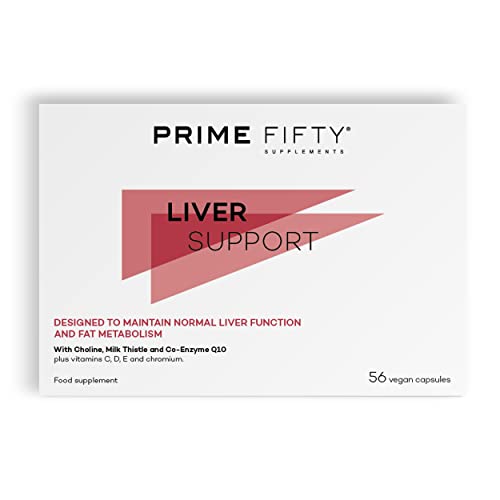 Prime Fifty Liver Support Supplements – 56 Vegan Capsules – Choline & Milk Thistle Supplements FutureYou Cambridge uk supplements