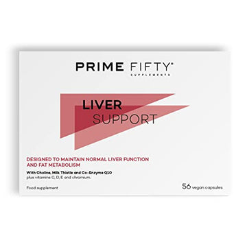 Prime Fifty Liver Support Supplements – 56 Vegan Capsules – Choline & Milk Thistle Supplements FutureYou Cambridge uk supplements