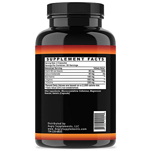 Angry Supplements Monster Test Nitric Oxide Booster Capsules, Extreme N.O Boost Angry Supplements uk supplements