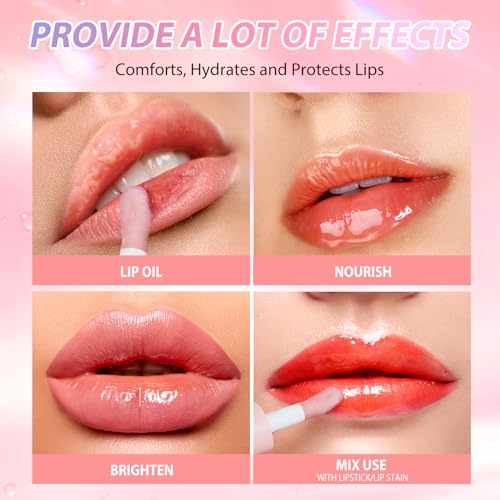 LANGMANNI Moisturizing Lip Oil,No-Sticky Lip Gloss Lip Balm Lip Care,Fruit Flavoured Lip Oil For Dry Lip's Moisturizing Hydrating And Nourishing ((Strawberry)) LANGMANNI uk supplements