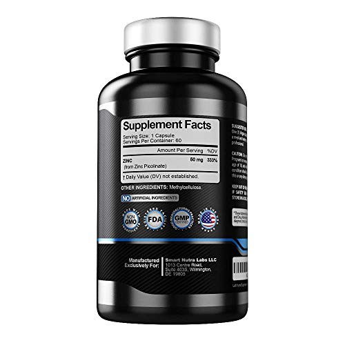 High Potency Zinc Picolinate 50MG- Vegan Zinc Supplement, Supports SMART NUTRA LABS uk supplements