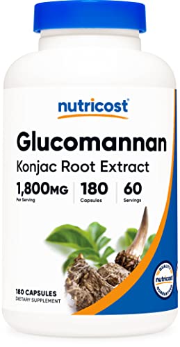 Nutricost Glucomannan 1,800mg Per Serving, 180 Capsules - Natural Fiber Source Nutricost uk supplements