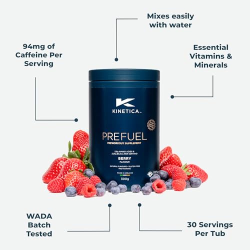 Kinetica PreFuel, Pre Workout, 5.9g Amino Acids & 2.3g BCAA's per Serving, 30 Servings Kinetica uk supplements