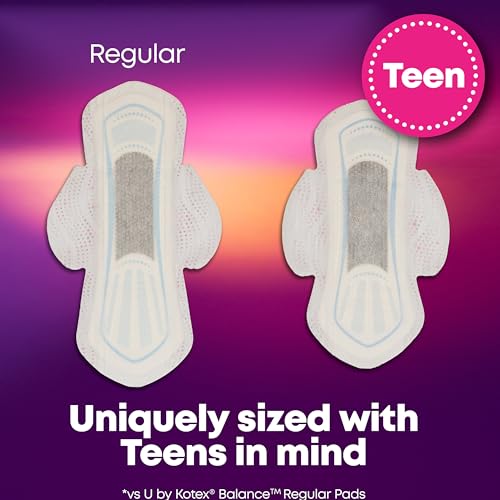 U by Kotex Balance Sized for Teens Ultra Thin Overnight Pads with Wings, 24 Count (Packaging May Vary) U by Kotex uk supplements