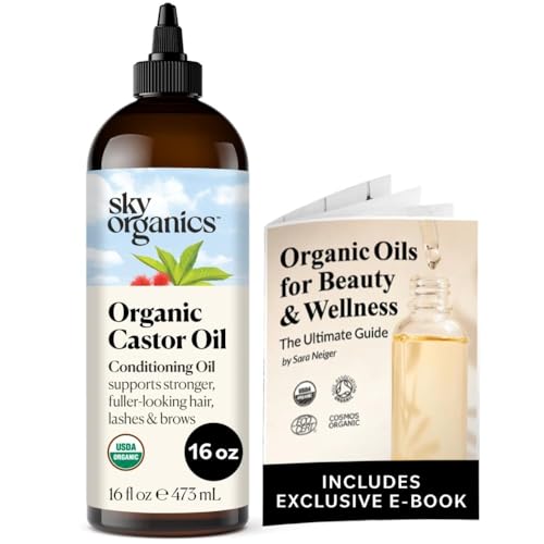 Sky Organics Organic Castor Oil (16 oz) USDA Certified Organic, 100% Pure, Cold Pressed Sky Organics uk supplements