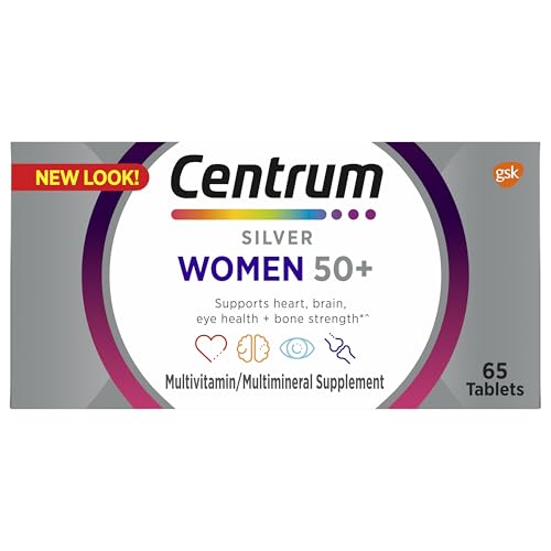 Centrum Silver Women's Multivitamin for Women 50 Plus, Multivitamin/Multimineral Supplement with Vitamin D3, B Vitamins, Non-GMO Ingredients Centrum uk supplements