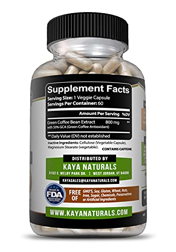 Kaya Naturals Green Coffee Bean 60ct - Weight Management Kaya Naturals uk supplements