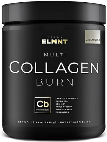 Super Collagen Burn - Premium Multi Collagen for Women w. ACV, Hyaluronic Acid, KSM66 TERRA ELMNT uk supplements
