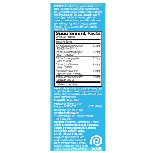 Digestive Enzyme and Probiotic Capsule- Digestive Advantage 32 Capsules, Survives 100x Better than regular 50 billion CFU, Breaks down food, helps prevent gas Digestive Advantage uk supplements