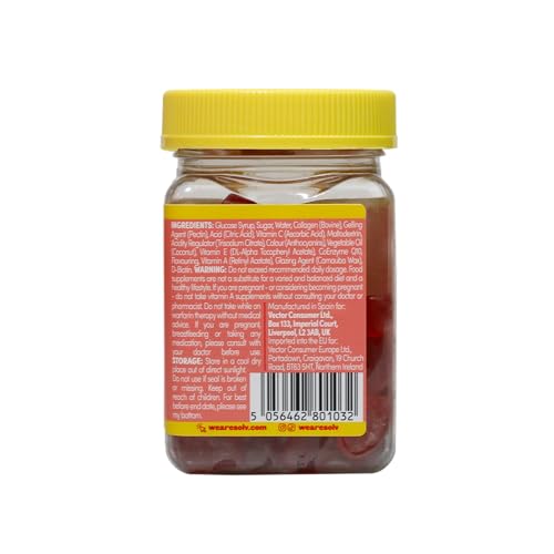 Collagen Peptides CoQ10 Vitamin Gummies. Vitamins A C Supplement, Biotin. Supports Collegen SOLV uk supplements