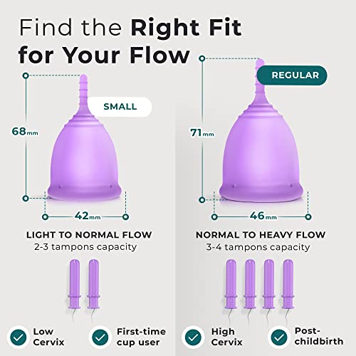 CareCup Menstrual Cups - Set of 2 Reusable Period Cups - Premium Design with Soft, Flexible Carecup uk supplements