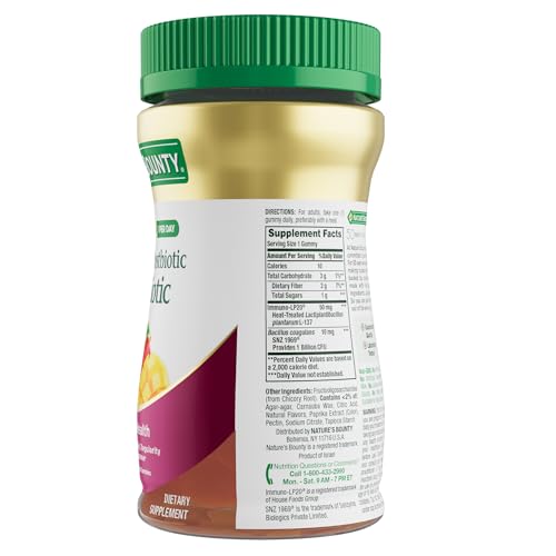 Nature’s Bounty Pre + Pro + Postbiotic Gummies for Digestive Health, Immune Support - Probiotic Gummies for Gut Health, Tropical Mango Flavor, 30 Ct Nature's Bounty uk supplements