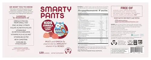 SmartyPants Kids Multivitamin Gummies: Omega 3 Fish Oil (EPA/DHA), Vitamin D3, C, Vitamin B12, B6, A, K & Zinc for Immune Support SmartyPants uk supplements