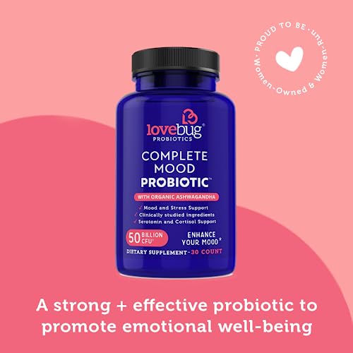 Lovebug Complete Mood Probiotic | 10 Clinically Studied Probiotic Strains & Patented lovebug PROBIOTICS uk supplements