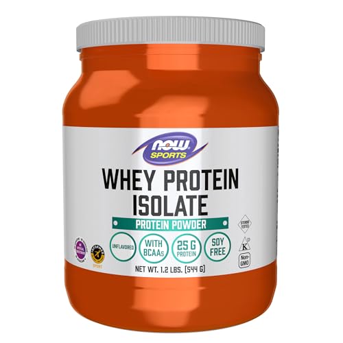 NOW Sports Nutrition, Whey Protein Isolate, 25 g With BCAAs, Unflavored Powder NOW uk supplements