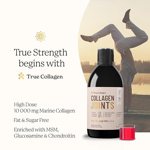 True Collagen Joint Peptides - Pack of 500ml, Berry Flavour | Dietary Supplements with Turmeric & Green Tea Extract True Collagen uk supplements