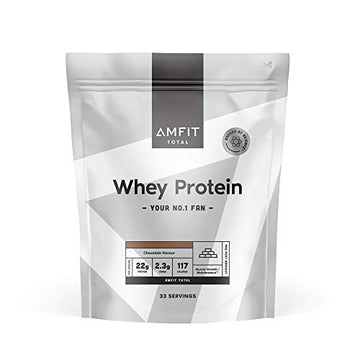 Amazon Brand - Amfit Nutrition Whey Protein Powder, Chocolate Flavour, 33 Servings, 1 kg Amfit Nutrition uk supplements