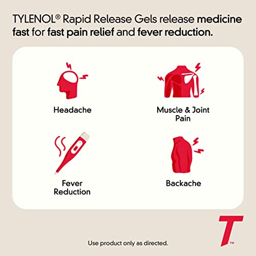 Tylenol Extra Strength Acetaminophen Rapid Release Gels for Pain & Fever, 50 Count Tylenol uk supplements