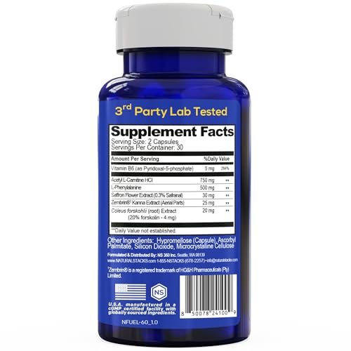 NATURAL STACKS NeuroFuel Nootropic with Zembrin - Doctor Developed Memory & Focus Supplement - Kanna Extract Sceletium Tortuosum - Nootropic Brain Supplement for Focus - 60 Zembrin Capsules NATURAL STACKS uk supplements