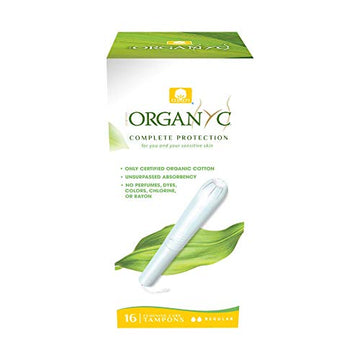 ORGANYC Hypoallergenic 100% Organic Cotton Internal Tampons with Applicator, REGULAR, 16-count Organyc uk supplements
