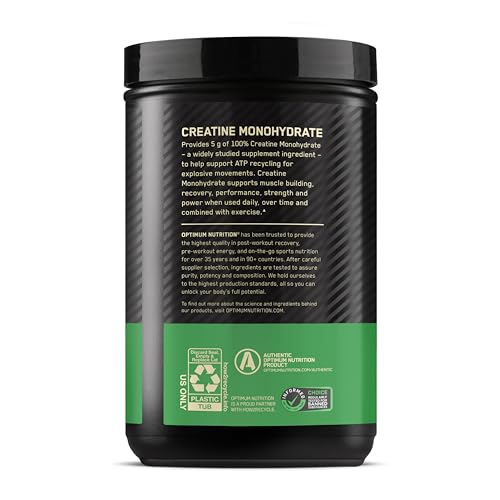 Optimum Nutrition Micronized Creatine Monohydrate Powder, Unflavored, 120 Servings, 600 Grams Optimum Nutrition uk supplements