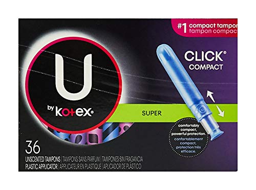 U by Kotex Click Compact Tampons, Super Absorbency, Unscented, 36 Count U by Kotex uk supplements