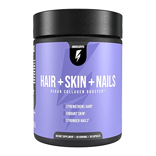 InnoSupps Hair + Skin + Nails | Vegan Collagen Booster | Biotin, Verbasnol, B12, Horsetail InnoSupps uk supplements