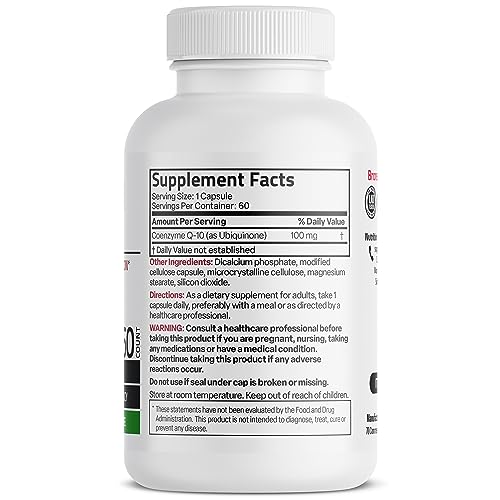 Bronson CoQ10 100 MG High Potency Cellular Energy Production, 60 Vegetarian Capsules Bronson uk supplements