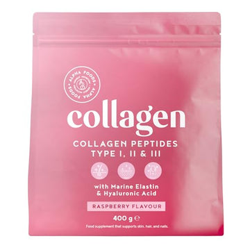Collagen Powder with Hyaluronic Acid 400g - Premium Bovine Collagen Type I, II, III Alpha Foods uk supplements