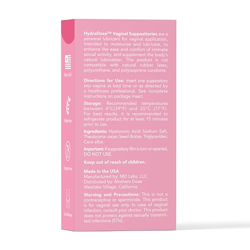 Mother's Dose Hyaluronic Acid Suppository HydraDose- Hormone Free Moisturizer MOTHER·S DOSE uk supplements