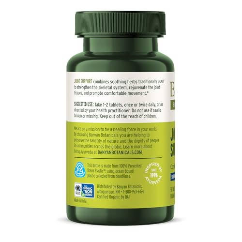 Banyan Botanicals Organic Joint Support–Advanced Mobility & Flexibility Supplement with Boswellia,Guggulu Resin & Turmeric–Natural Lubrication for Cartilage, Bones & Muscles-90 Tablets-USDA Organic Banyan Botanicals uk supplements