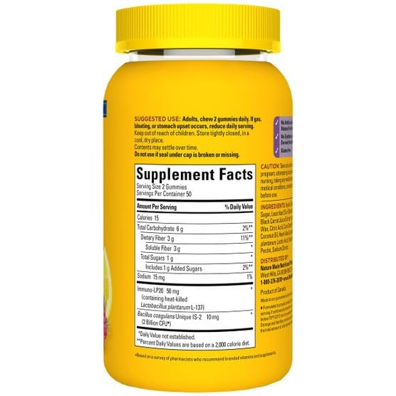Nature Made Triple Action Biotic Gummy, 100 Gummies, Combined Prebiotic, Probiotic and PostBiotic, 50 Day Supply Nature Made uk supplements