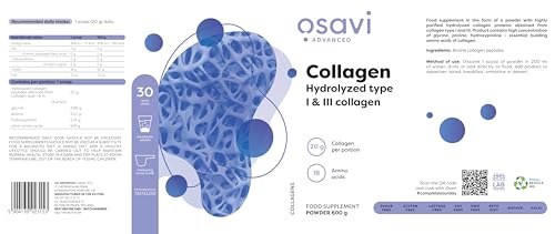 Osavi Collagen Peptides - Hydrolyzed Type 1 & 3-600g OSAVI uk supplements