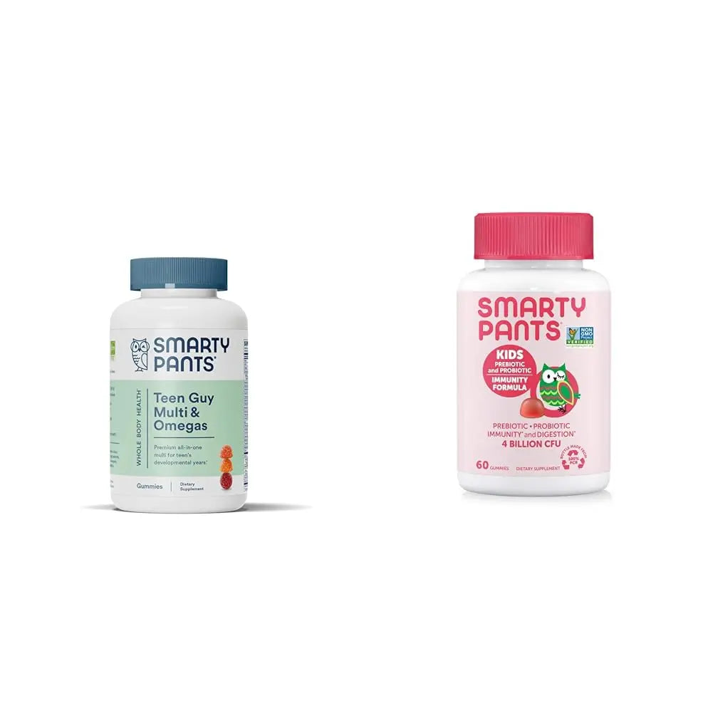 SmartyPants Teen Guy Multivitamin Gummies: Omega 3 Fish Oil (EPA/DHA) & Kids Probiotic Immunity Gummies: Prebiotics & Probiotics for Digestive Health and Immune Support Supplement SmartyPants uk supplements