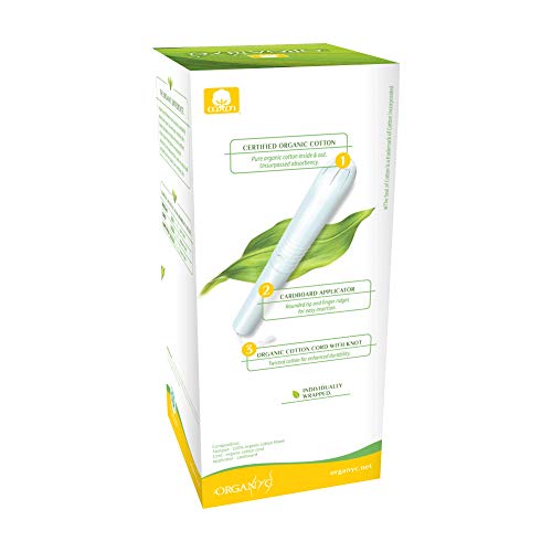 ORGANYC Hypoallergenic 100% Organic Cotton Internal Tampons with Applicator, REGULAR, 16-count Organyc uk supplements